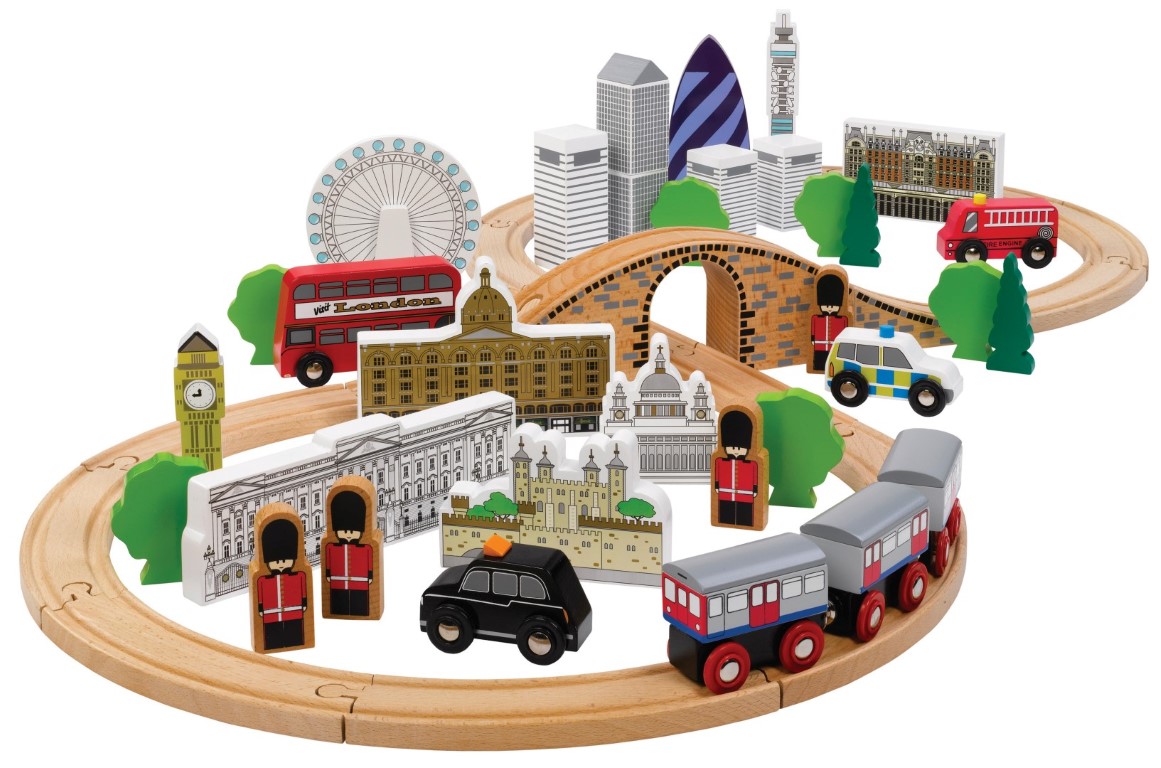 T-0099 Tidlo City of London Train Set 001 timeless magic of wooden toys