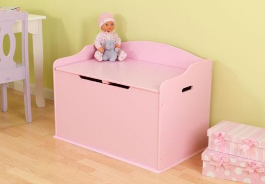 pink wooden toy box