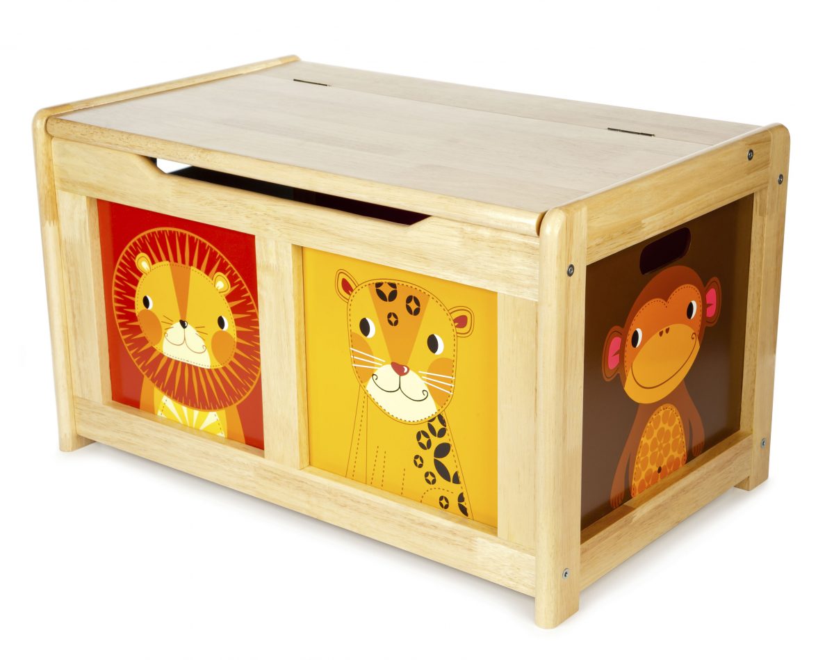 Boys wooden top toy chest