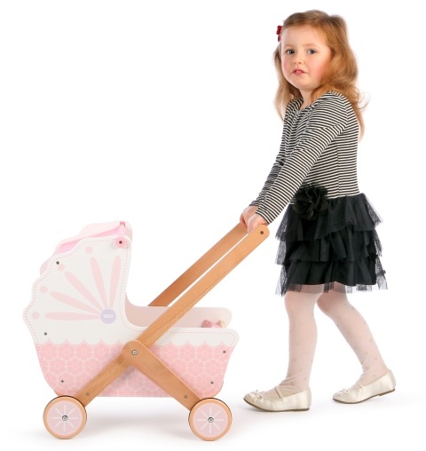 Tidlo 3 in 1 Wooden Doll s Pram
