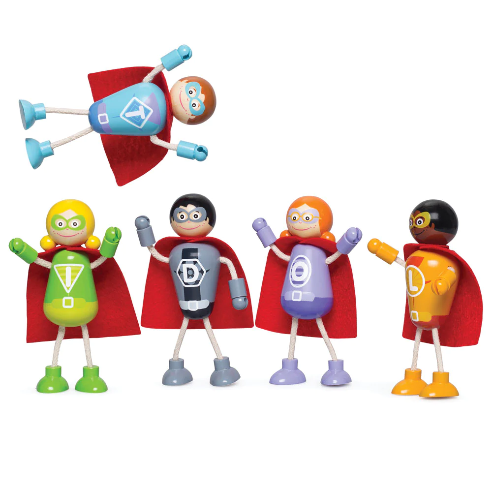 Superhero figure set by Tidlo