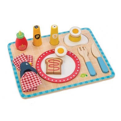 wooden breakfast tray by tender leaf toys