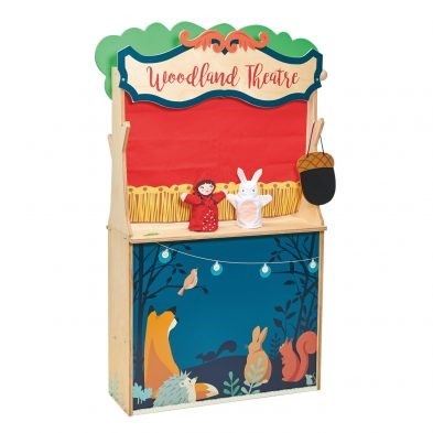 woodland stores and theatre by tender leaf toys theatre side