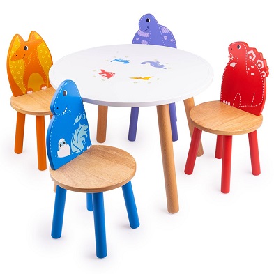 kids round dinosaur Table with chairsby Tidlo